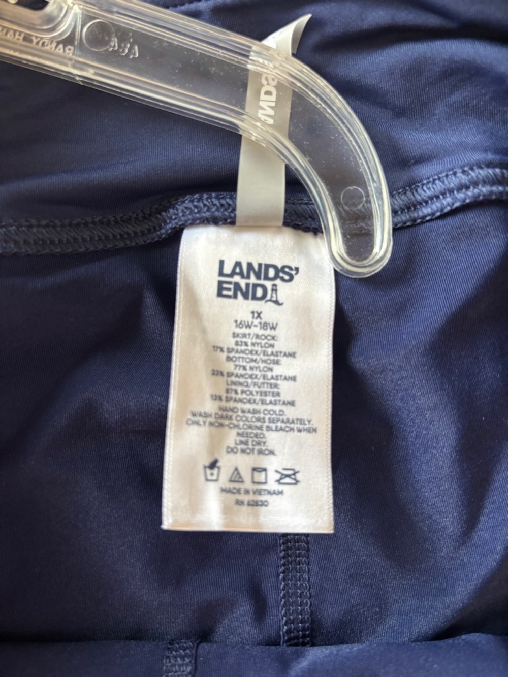 Lands’ End 1X Navy Skirted Swim Leggings NWT Capri Modest Tummy - Picture 5 of 7